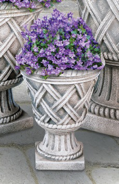 Tudor Weave Pedestal Planter Small Matching Vase Cement Statuary